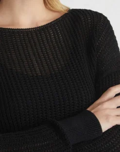 Organic Cotton Open Knit Bateau Sweater