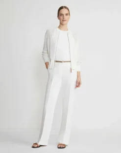 Organic Cotton Open Knit Zip Cardigan