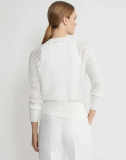 Organic Cotton Open Knit Zip Cardigan