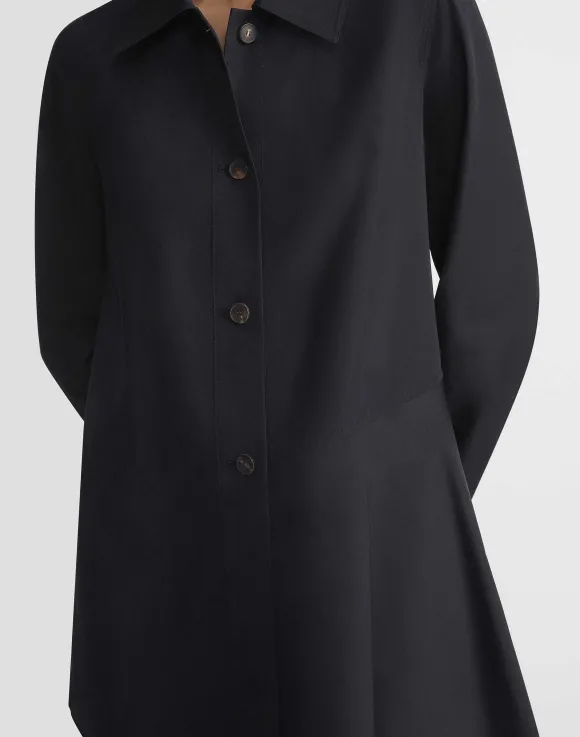 Organic Cotton Poplin Flounced Shirt Jacket