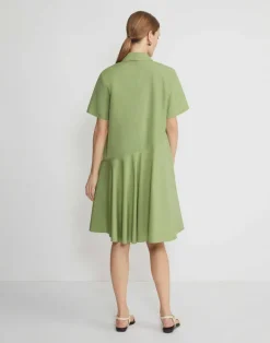 Organic Cotton Poplin Flounced Shirtdress