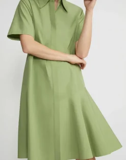 Organic Cotton Poplin Flounced Shirtdress