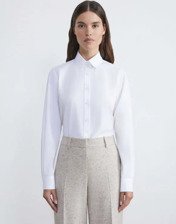 Organic Cotton Poplin High Collar Shirt