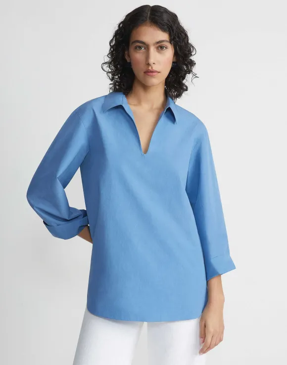 Organic Cotton Poplin Popover Shirt