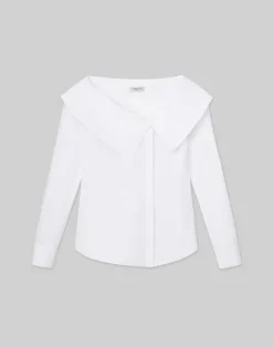 Organic Cotton Poplin Portrait Collar Shirt
