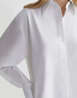 Organic Cotton Poplin Sheer Sleeve Oversized Shirt
