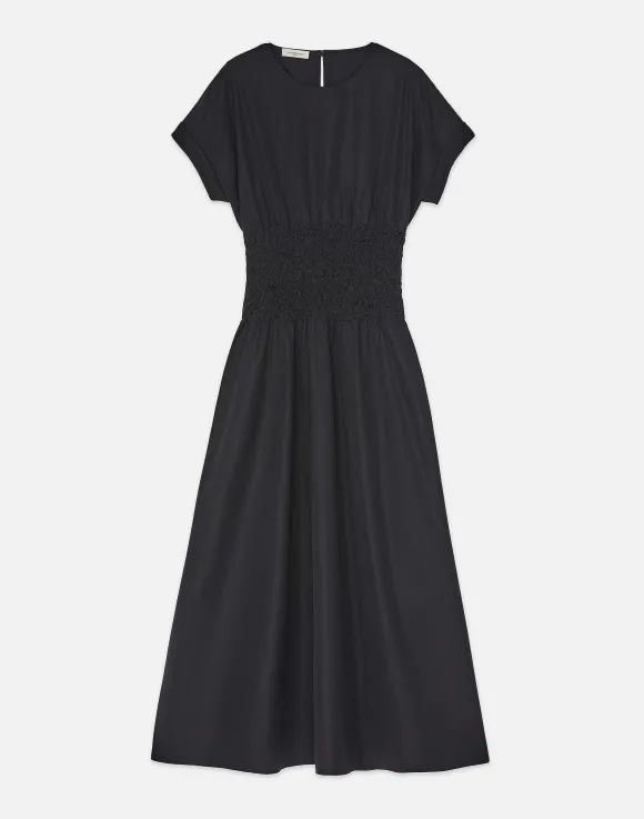 Organic Cotton Poplin Smocked Waist Dress