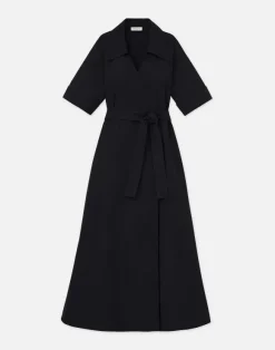 Organic Cotton Poplin Surplice Shirtdress