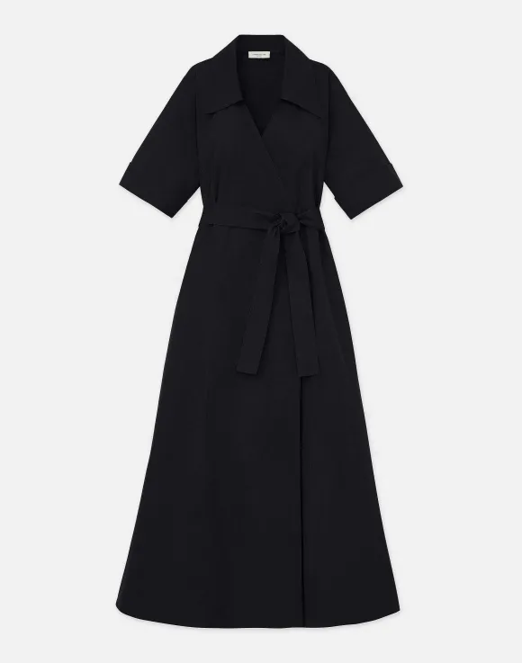 Organic Cotton Poplin Surplice Shirtdress