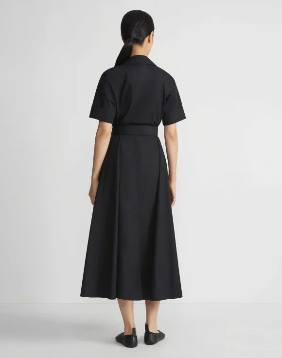 Organic Cotton Poplin Surplice Shirtdress