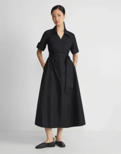 Organic Cotton Poplin Surplice Shirtdress