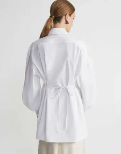 Organic Cotton Poplin Tie Back Oversized Shirt