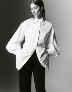 Organic Cotton Poplin Tie Back Oversized Shirt