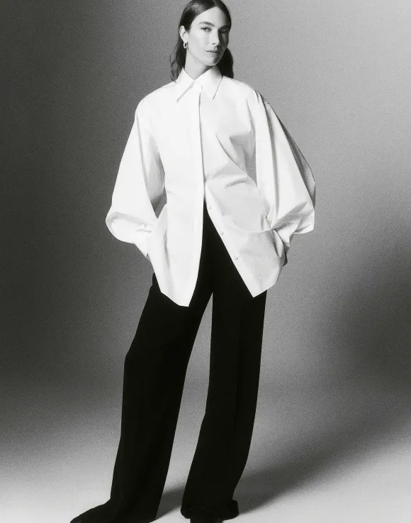 Organic Cotton Poplin Tie Back Oversized Shirt
