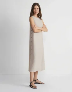 Organic Linen Button Side Dress
