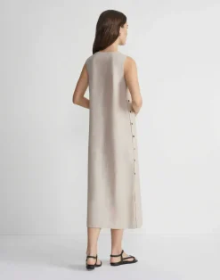 Organic Linen Button Side Dress