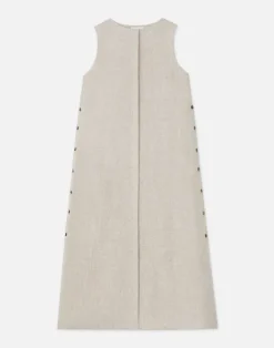 Organic Linen Button Side Dress