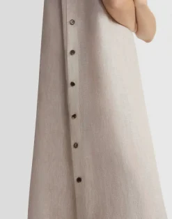 Organic Linen Button Side Dress
