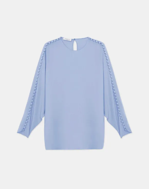 Organic Silk Georgette Button Sleeve Blouse