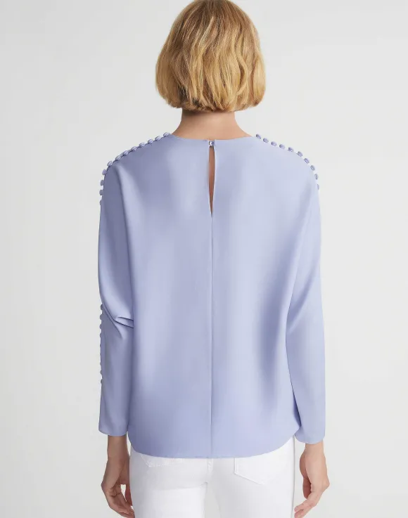 Organic Silk Georgette Button Sleeve Blouse