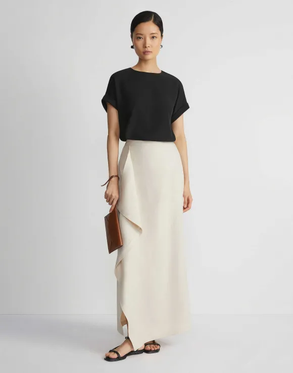 Organic Silk Georgette Cuffed T-Shirt Blouse