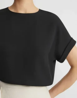 Organic Silk Georgette Cuffed T-Shirt Blouse