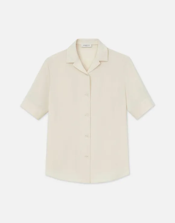 Organic Silk Georgette Notch Collar Blouse