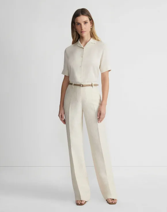 Organic Silk Georgette Notch Collar Blouse