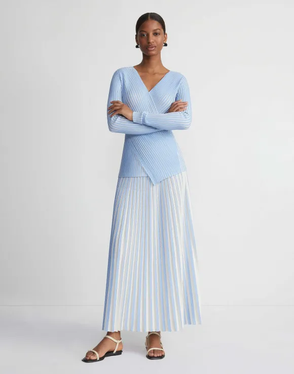 Overprint Finespun Voile Pleat Stitch Skirt