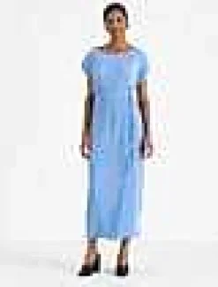 Recycled Poly Satin Pliss Dolman Dress