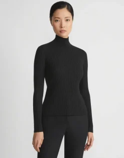 Responsible Fine Gauge Merino Ribbed Mockneck Sweater