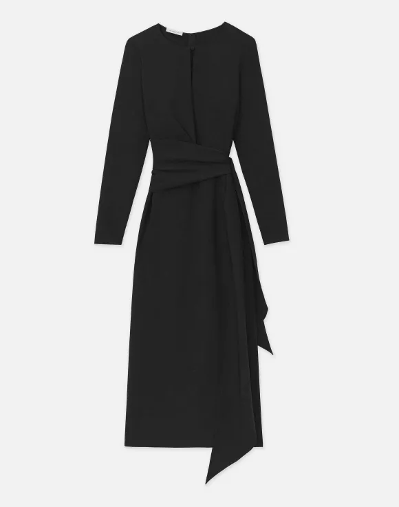 Responsible Finesse Crepe Keyhole Wrap Sash Dress