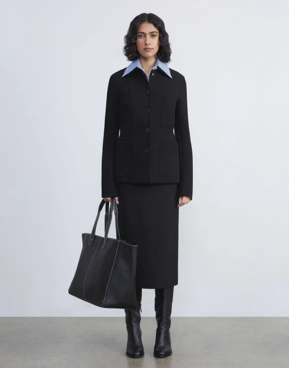 Responsible Wool Double Face Pencil Skirt