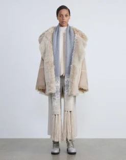 Shearling Reversible Double-Breasted Oversized Peacoat