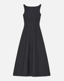 Silk-Linen Bateau Gown