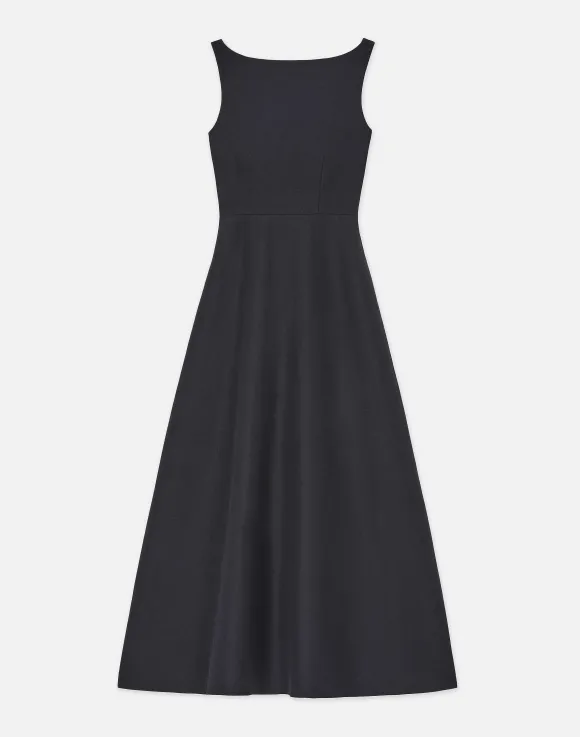 Silk-Linen Bateau Gown