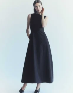 Silk-Linen Bateau Gown