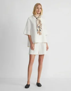 Silk-Linen Collared Popover Blouse