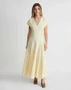 Silk-Linen Flared Dress