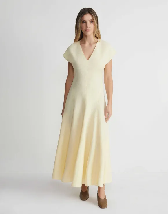 Silk-Linen Flared Dress