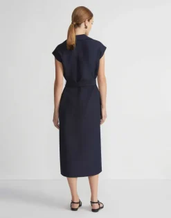 Silk-Linen Popover Shirtdress