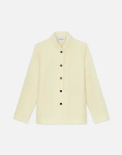 Silk-Linen Shawl Collar Shirt Jacket