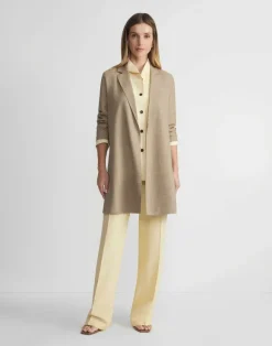 Silk-Linen Shawl Collar Shirt Jacket