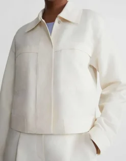 Silk-Linen Tapered Bomber Jacket