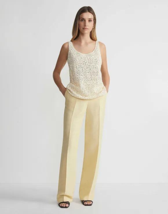 Soutache Embroidered Cotton Tank