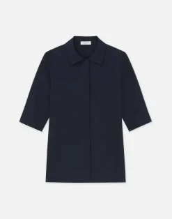 Stretch Cotton Peplum Shirt