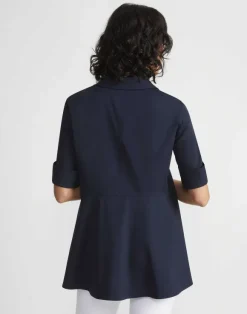 Stretch Cotton Peplum Shirt
