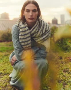 Stripe Organic Cotton & Denim Yarn Bateau Sweater