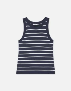 Stripe Responsible Matte Crepe Racerback Tank