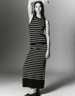 Stripe Responsible Matte Crepe Racerback Tank